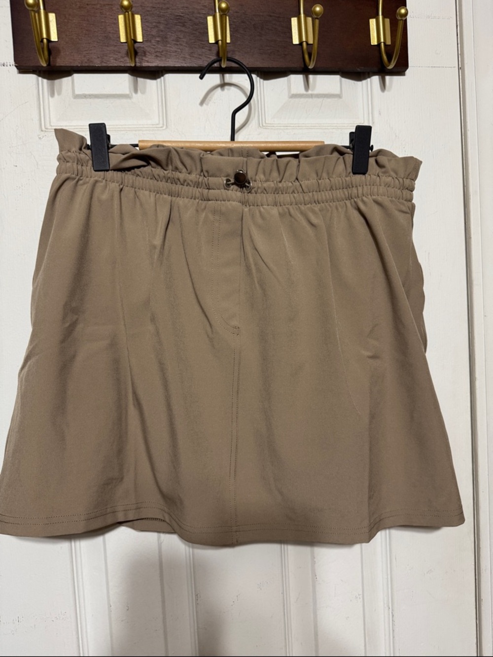 SPANX Tan Elastic-Waist A-Line Skort Size Large